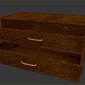 Vintage Wooden Chest of Drawers With Brass Handles and Open Drawers