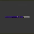 Futuristic Purple Metallic Weapon Featuring Glowing Core And Sleek Mechanical Design