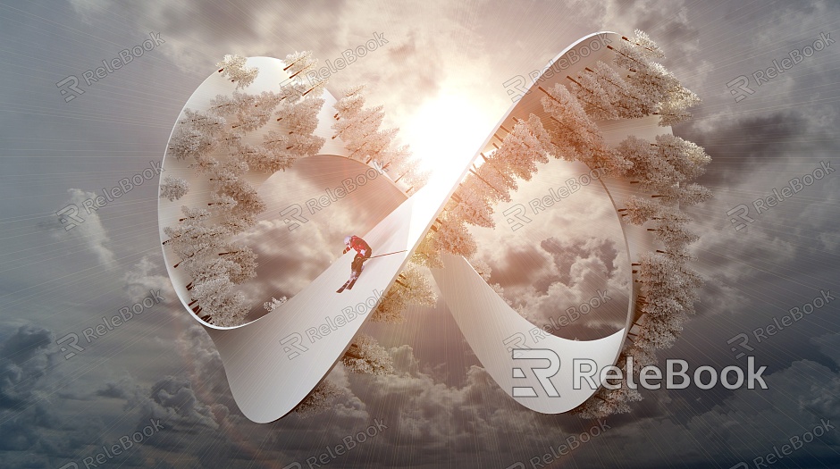 Modern Mobius Ring Winter Ski Mobius Ring model