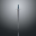 Medieval Silver Sword With Decorative Hilt And Ornamental Pommel On Dark Background