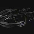 Modern Tactical Black Crossbow Featuring Scope And Mechanical Components For Hunting Use 3d model
