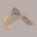 Abstract Wavy Sculpture With Layered Lines Flowing Curves And Light Colored Material Design