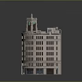 Classic Corner Building With Clock Tower Red Roof Arched Windows And Ground Floor Shops