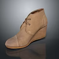 Women's Brown Wedge Ankle Boots With Lace Up Design And Comfortable Suede Material