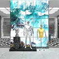 Modern Clothing Store Interior With Display Tables Mannequins And Bright Lighting Design