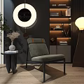 Fabric sofa living room sofa floor lamp 3d model