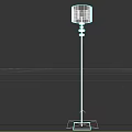 Modern Black Floor Lamp With Cylinder Shade Metal Stand And Square Base For Interior Decor