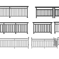 Various Metal Fence Designs With Horizontal Vertical Bars And Decorative Elements 3d model