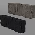 Natural Stone And Wood Decorative Blocks In Gray And Black Textured Design