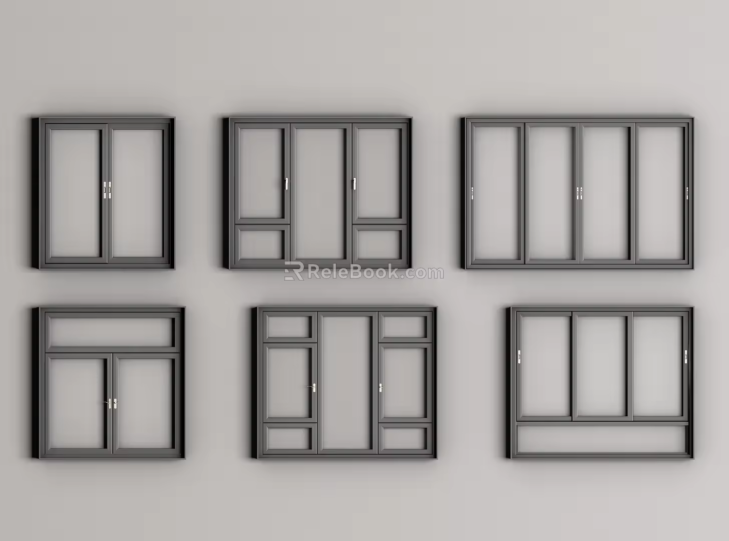 aluminum windows villa windows broken bridge windows 3d model