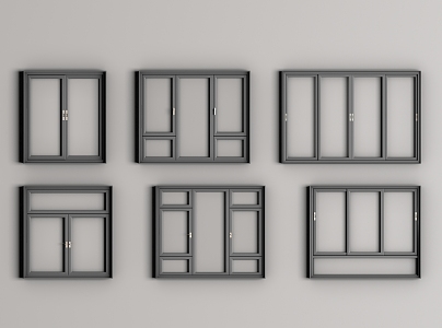 aluminum windows villa windows broken bridge windows 3d model