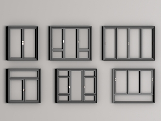 aluminum windows villa windows broken bridge windows 3d model