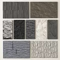 Textured Wall Panels With Various Stone And Tile Patterns In Different Colors 3d model