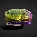 Iridescent Scaly Texture Shiny Metallic Hat With Colorful Reflective Surface Design