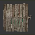 Ancient Stone Well Structure With Wooden Roof And Rope Frame