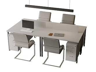 Modern Office Desk and Chair Combination Workstation Computer Desk and Chair Rotatable Chair E-Sports Chair Workstation 3d model
