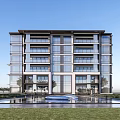Modern Residential Building Simple Multi-storey Residence 3d model