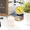 Modern Decorative Ornament Set With Motorcycle Model And Transparent Glass Decor On Black Base
