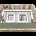 Elegant Modern Jewelry Store Interior Design With Glass Display Counters 3d model