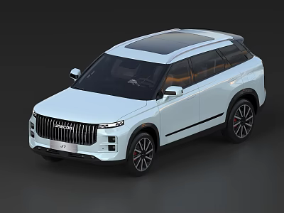 White Modern SUV With Panoramic Sunroof Sleek Exterior And Alloy Wheels 3d model