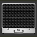 Open White Case With Black Foam Padding And Silver Handle Design