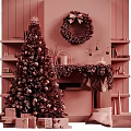 Cozy Christmas Living Room Decor With Tree Fireplace Wreath Stockings And Lit Fire