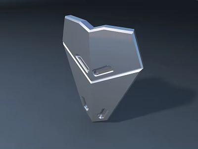 Modern Metallic Reception Desk With Geometric Angular Shape And Integrated Lighting Details 3d model