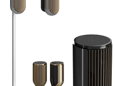 Elegant Modern Wireless Bluetooth Headphones And Speakers With Sleek Gold Black Design 3d model