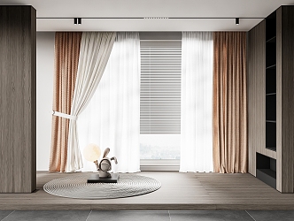 modern curtain fabric curtain gauze curtain fabric curtain 3d model