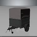 Utility Trailer With Canvas Cover And Steel Frame For Cargo Transport Use