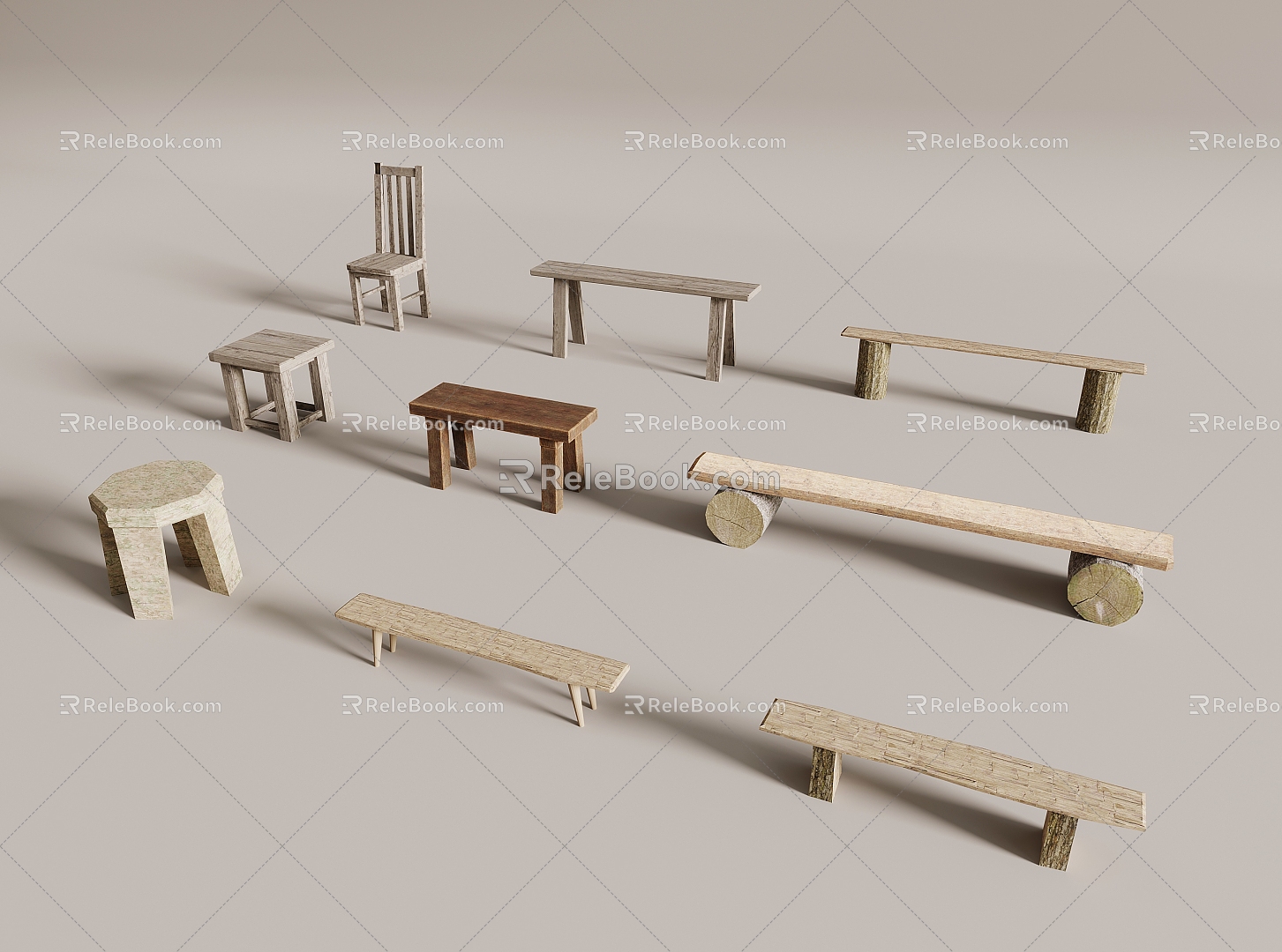 OUTDOOR BENCH CHAIR BENCH 3d model