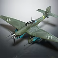 Vintage Green Military Airplane Model With Propeller And White Cross Markings
