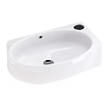 Sleek Modern White Ceramic Wash Basin With Oval Shape Single Faucet Hole And Smooth Surface