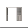 Light Colored Folding Doors With Glass Panels And Frame For Interior Use 3d model