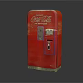 Red Coca Cola Commercial Vending Machine With Vintage Design And Beverage Dispenser