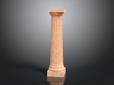Elegant Classical Marble Column With Fluted Design Decorative Base And Capital 3d model