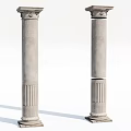 Classical Stone Columns With Decorative Capitals Fluted Design And Historic Style 3d model