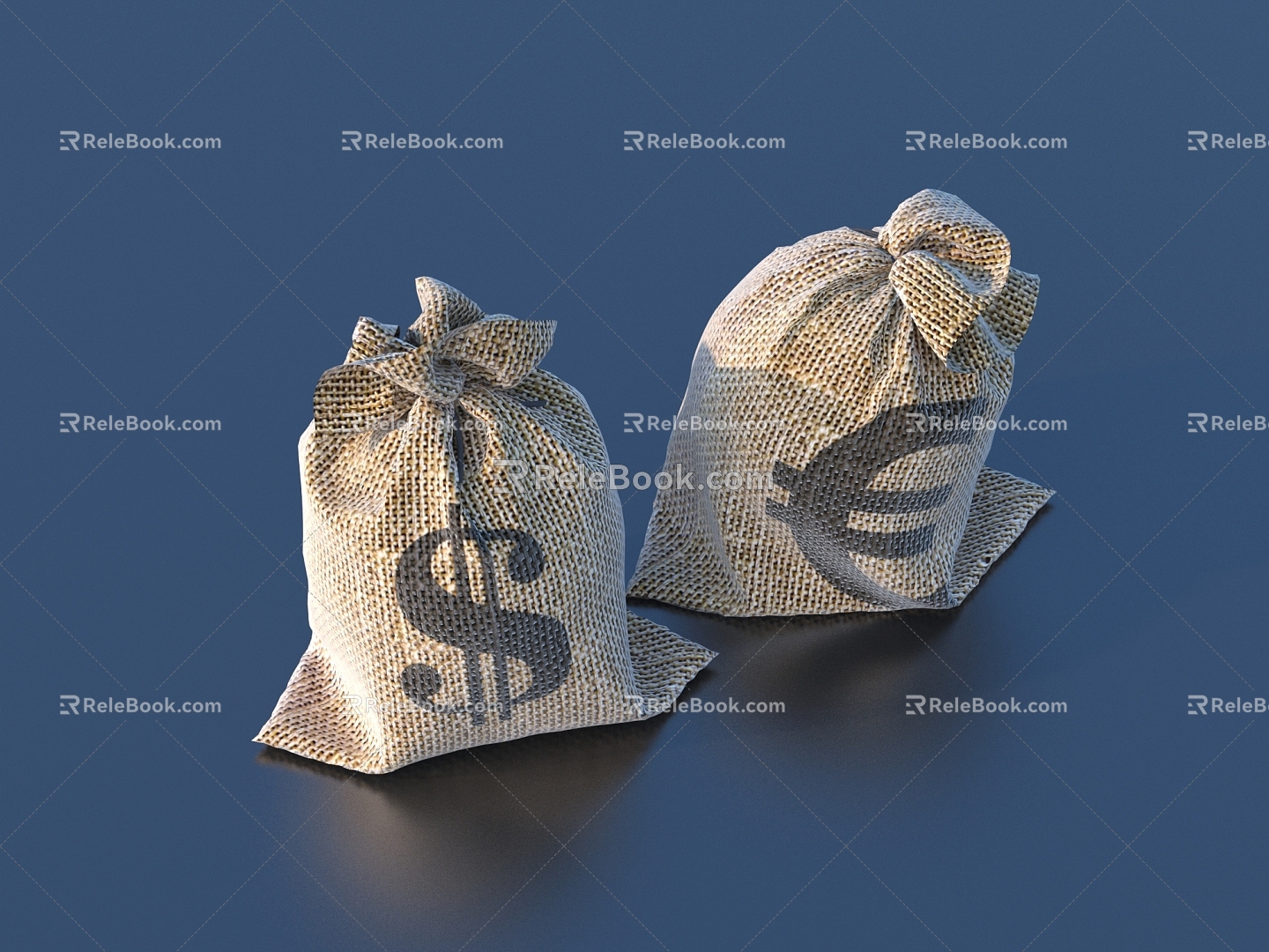 Sack storage bag hemp rope bag cartoon sack 3d model