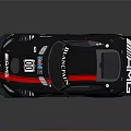 Black Racing Car With Red Stripes Emirates Logo Number 60 Aerodynamic Rear Spoiler