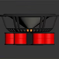 High Quality Audio Speaker With Black Frame White Diaphragm And Red Base Components 3d model