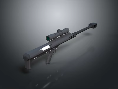Modern Tactical Sniper Rifle With Scope And 3D Rendered Design 3d model