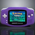 Purple Game Boy Advance Handheld Gaming Console With Pokémon Emerald