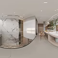 Modern Living Room Interior With Fireplace Armchair Black Coffee Table Wine Cabinet And Plants