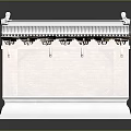 Traditional Brick Garden Wall With Tile Roof And Carved Stone Base