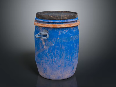 Hardware Tools Blue Storage Bucket With Black Lid Orange Rim And Metal Handle 3d model