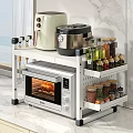 Kitchen Countertop Storage Rack Holding Oven Appliances And Spices