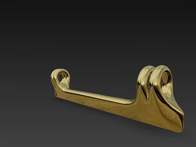 Modern Golden Decorative Ornament Set With Curved Design And Shiny Surface 3d model