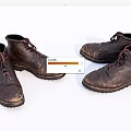 Vintage Brown Leather Lace Up Boots With Distressed Finish And Classic Style