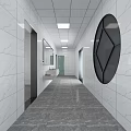 Traditional Chinese Courtyard Entrance With White Wall Black Tiled Roof And Circular Window