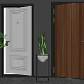 Modern security door Simple security door combination 3d model